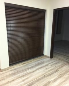 wooden blinds office